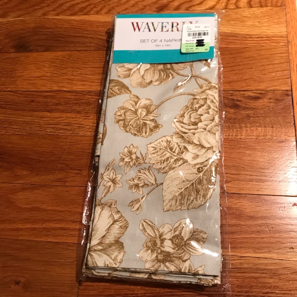 Waverly 100% Cotton Floral Napkins Set of 4